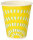 100 Trinkbecher Pappe 0,3 l Ø 8,97 cm · 10 cm gelb