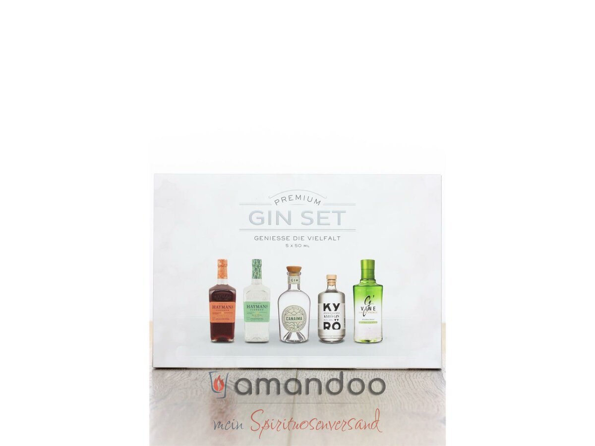 Gin Tasting Box Premium - 5 x 50 ml V02 - Alcohol price comparison | Spirituosenpakete